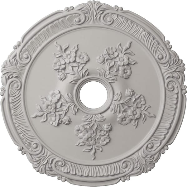 Ekena Millwork Attica with Rose Medallion (Canopies up to 4 1/2"), 26"OD x 3 3/4"ID x 1 1/2"P, Ultra Pure White CM26ATUWF - main